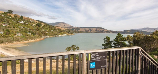 View of the sea and Lyttelton harbour head from Church bay